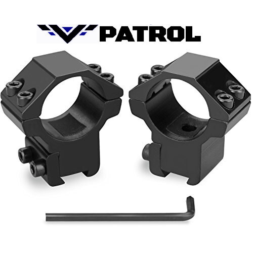 Patrol 2Pcs Low Profile 25.4mm 1" Tactical Scope Rings 3/8” 11mm Dovetail Weaver Rail Mount