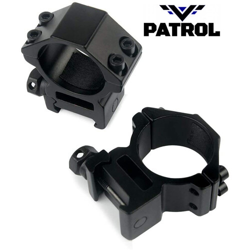 Patrol 2PCS Medium Profile 30mm Riflescope Mount Rings for 20mm Weaver Picatinny Rail