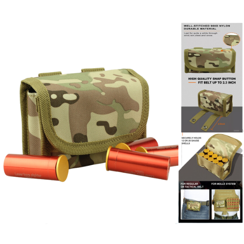 Patrol 10 Round Shotgun Shotshell Holder Molle Pouch for 12 & 20 Gauge - Camo