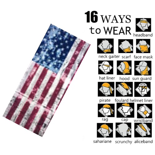 Patrol Adults Tube Scarf / Balaclava / Neck Warmer - Faded USA Flag