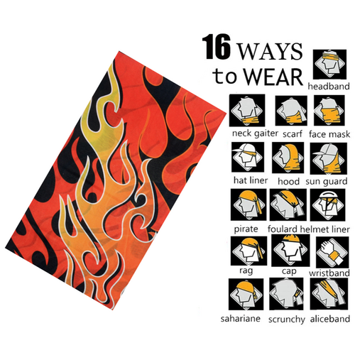 Patrol Adults Tube Scarf / Balaclava / Neck Warmer - Flames