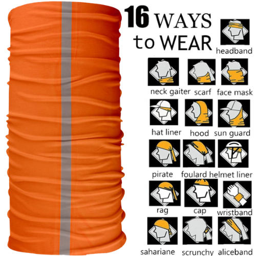 Patrol Adults Tube Scarf / Balaclava / Neck Warmer - HiViz Orange