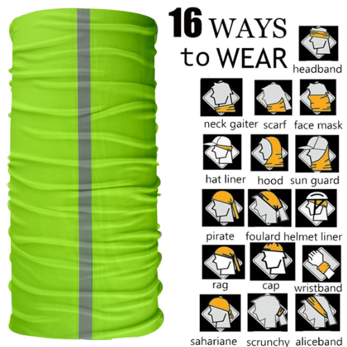 Patrol Adults Tube Scarf / Balaclava / Neck Warmer - HiViz Green