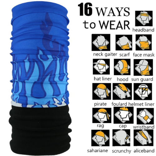 Patrol Adults Polar Fleece Tube Scarf / Balaclava / Neck Warmer - Blue Flames