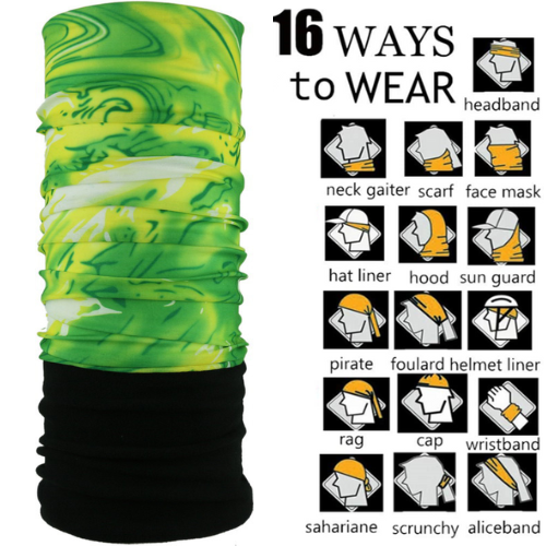 Patrol Adults Polar Fleece Tube Scarf / Balaclava / Neck Warmer - Green Wave