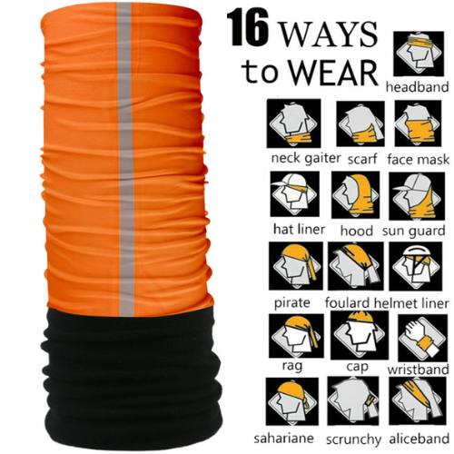 Patrol Adults Polar Fleece Tube Scarf / Balaclava / Neck Warmer - HiViz Orange