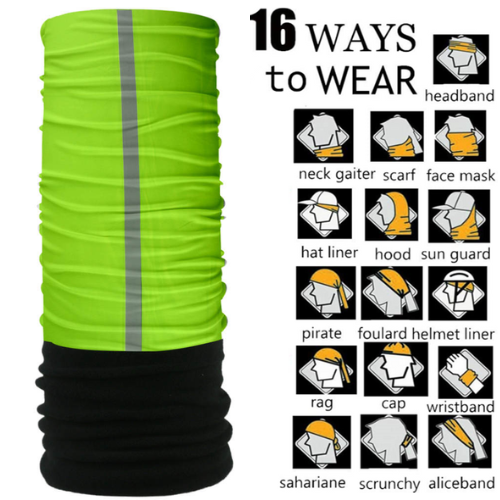 Patrol Adults Polar Fleece Tube Scarf / Balaclava / Neck Warmer - HiViz Green