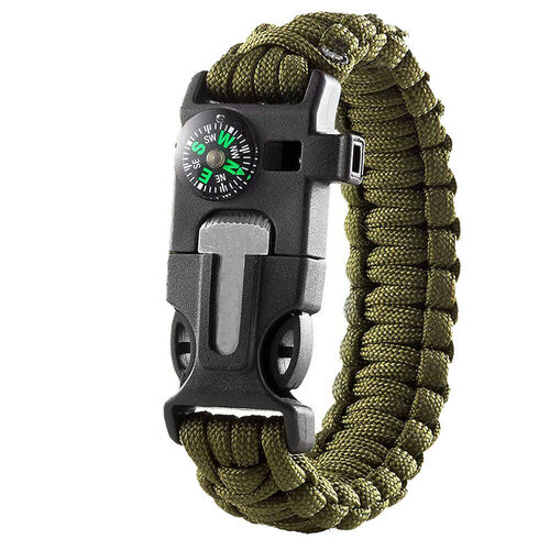 Patrol Deluxe Paracord 5 in 1 Survival Tool Kit Bracelet - Green