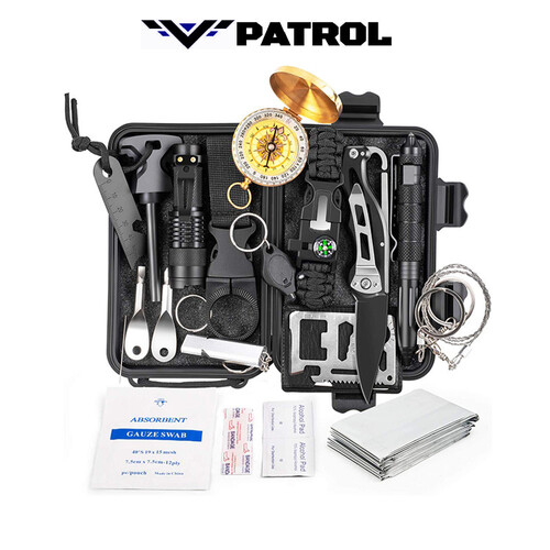 Patrol 18 in 1 Emergency Outdoor Survival Equipment Kit
