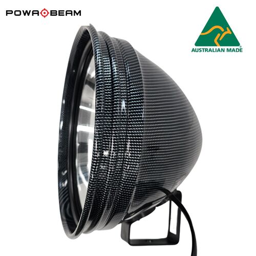Powa Beam 245mm/9" QH 100W Carbon Fibre Style Spotlight with Bracket - PLPRO-9-CF