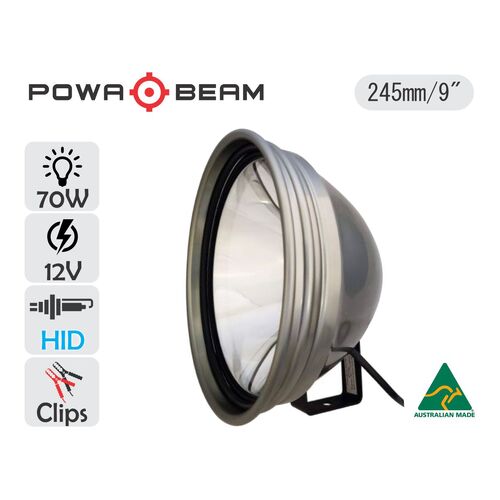 Powa Beam 245mm/9" HID 70W Spotlight With Bracket - PLPRO9HID-70