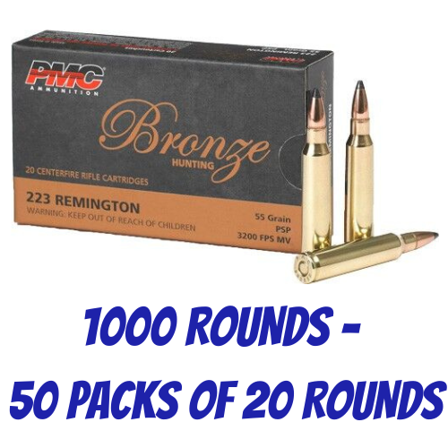 PMC 223 Remington 55 Grain SP Bronze Line - 1000 Rounds - 223SP-1000PK
