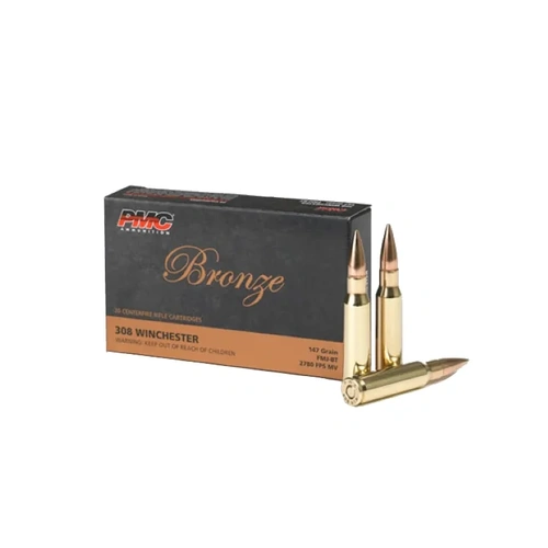 PMC 308 Winchester 147 Grain FMJ BT Bronze Line Ammunition - 20 Pack - PMC308B