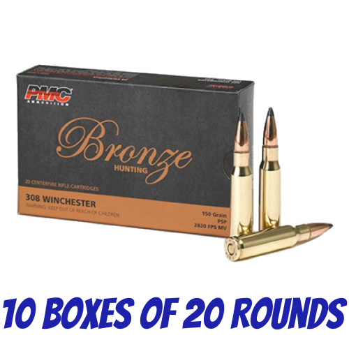 PMC 308 Winchester 150gr SP Bronze Line - 200pk - 10 Boxes of 20 Rounds - 308SP