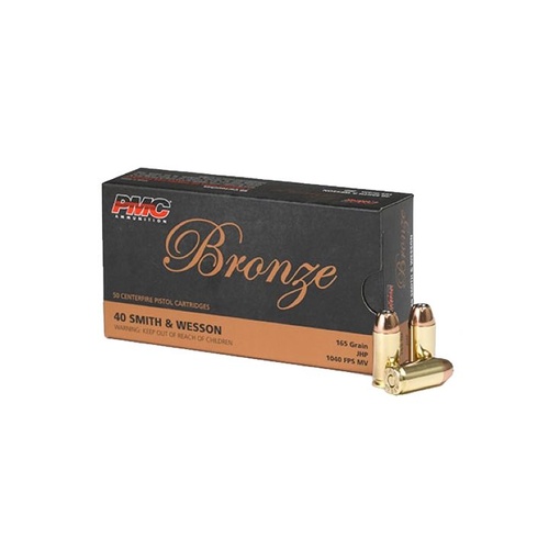 PMC 40 S&W 165 Grain JHP Ammunition - 50 Pack - PMC40B