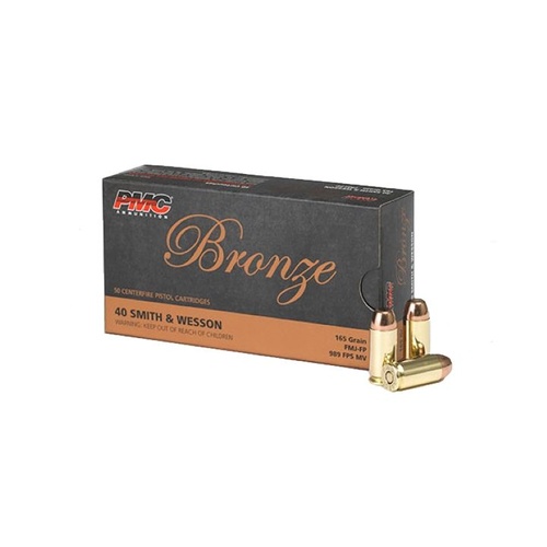 PMC 40 S&W 165 Grain FMJ-FP Ammunition - 50 Pack - PMC40D