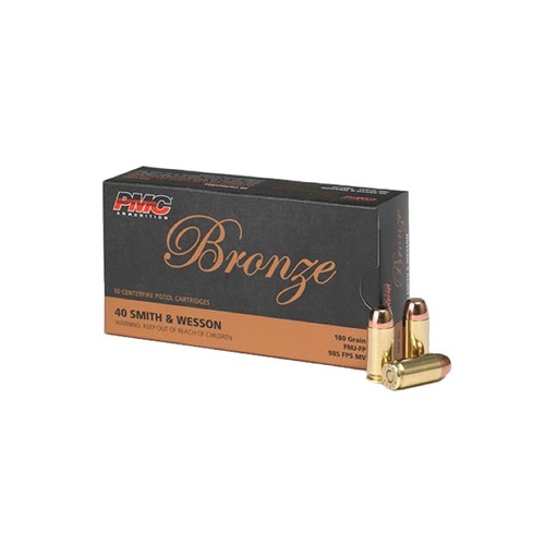 PMC 40 S&W 180 Grain JHP Ammunition - 50 Pack  - PMC40E