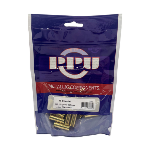 PPU Unprimed Brass Cases - 38 Special - 50 Pack