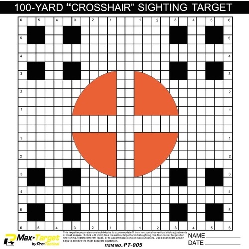 Max-Target Crosshair Sighting In Paper Target 20 Pack -  PT-005