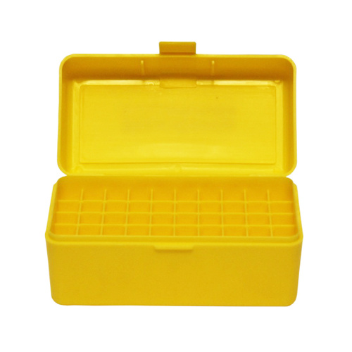 Max-Comp Ammo Box MED Rifle 50rnd Yellow fits .22-250, .243, .308 etc 2 Pack - PTAB0052PK