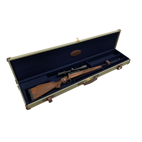 Pro-Tactical Big Game Deluxe Leather and Canvas Rifle Hard Case PTHRC004-LC