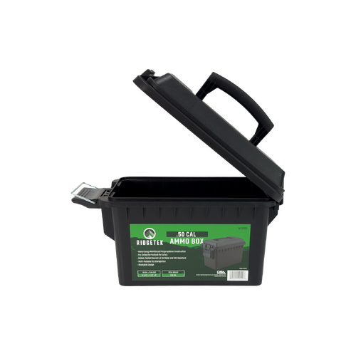 Ridgetek .50Cal Ammo Box with Padlock - Black - RL10129