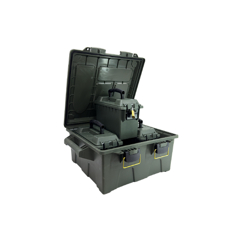 Ridgetek .30 Cal Large Utility Box with x3 Ammo Boxes - OD Green - RL10134