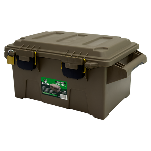 Ridgetek Medium Ammo Crate Utility Box with Padlock - Dark Earth - RL10710