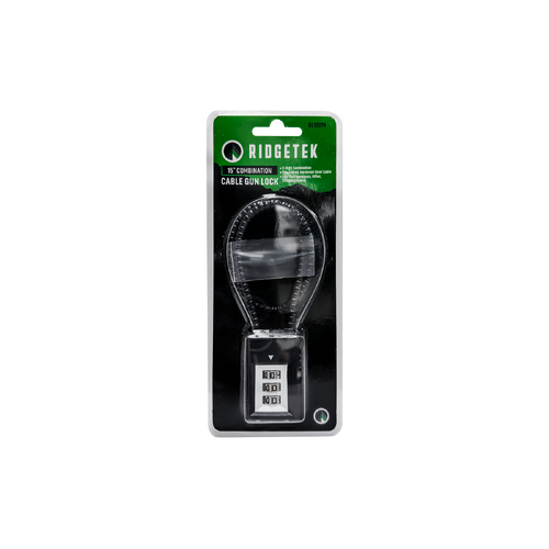 Ridgetek 15" Combination Cable Gun Lock - Firearm Safety Lock - RL10779