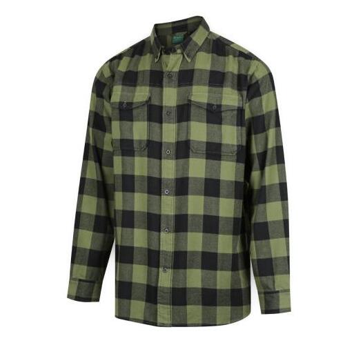 Ridgeline Mens Organic Check Shirt Olive 4XL  - RLCCSOGO7