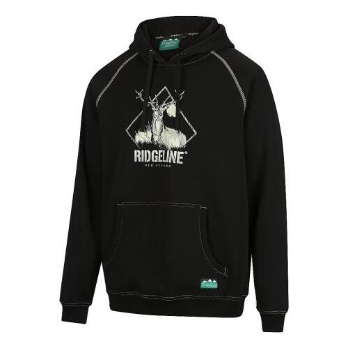 Ridgeline Contrast Stitch Hoodie Black M  - RLCHDCSB2