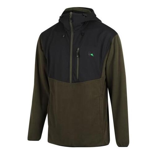 Ridgeline Mens Ascent Half Zip Fleece Top Forest Green/Black S  - RLCLSASFRB1