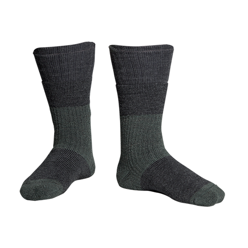 Ridgeline Merino Gumboot Sock in Black & Field Olive S (2-5) - RLCXGBB1