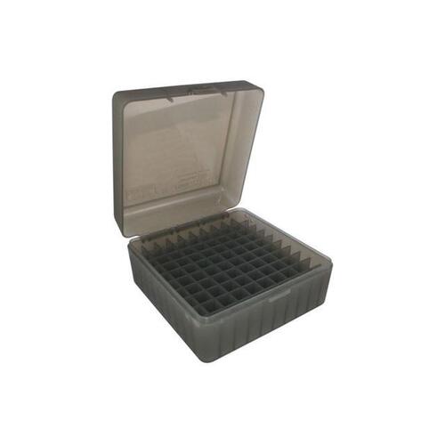 MTM Rifle Ammo Box - 100 Round Flip-Top 22-250 243 Win 308 Win 220 Swift - Smoke RM-100-41