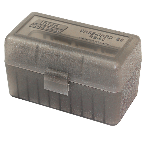 MTM Rifle Ammo Box - 50 Round Flip-Top 223 Rem 204 Ruger 6x47 - Smoke RS-50-24
