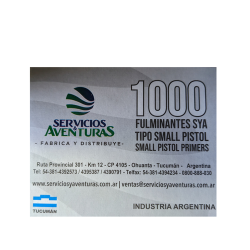 Servicios & Aventuras Small Pistol Primers (1000pk)