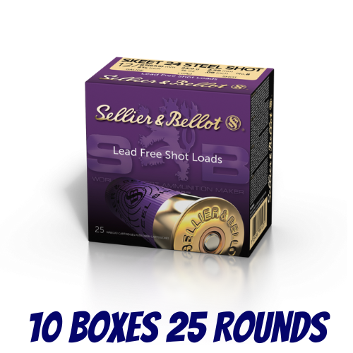 Sellier & Bellot 12 Gauge 2-3/4" 12x67.5 Skeet 24 Steel 7/8oz 24gram  2.29mm #8 UK/US - SLAB - V060352-SLAB