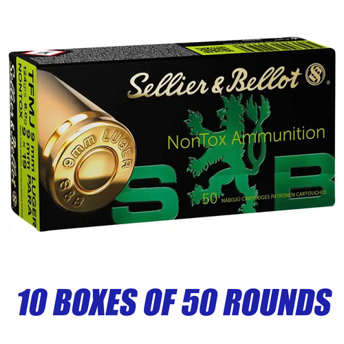 Sellier & Bellot 9mm Luger 124gr TFMJ NonTox 500 Round Pack - V311562-500PK
