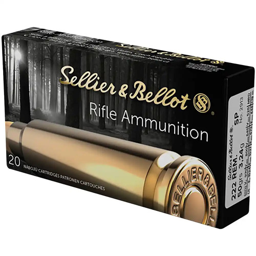 Sellier & Bellot 222 Remington 50 Grain SP No. 2913 20 Round Pack V330122