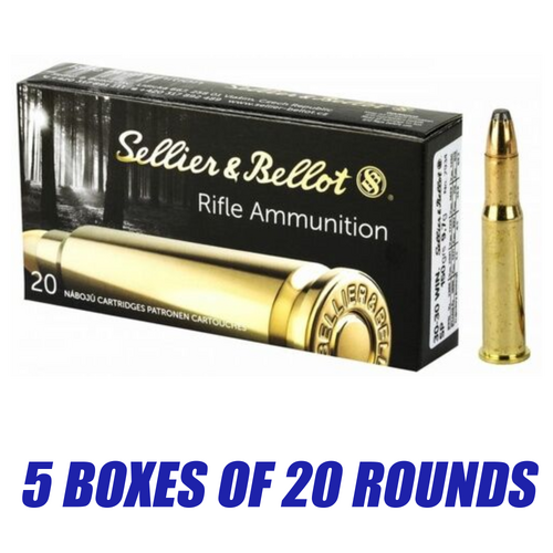 Sellier & Bellot 30-30 Winchester 150gr SP 100 Round Pack - V330352-100PK