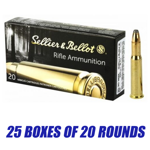 Sellier & Bellot 30-30 Winchester 150gr SP 500 Round Pack - V330352-500PK