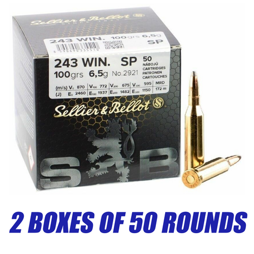 Sellier & Bellot 243 Winchester 100gr SP 100 Round Pack - V335512-100PK