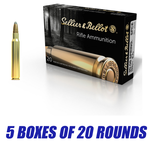 Sellier & Bellot 30-06 Springfield 150gr SPCE 100 Round Pack - V340912-100PK