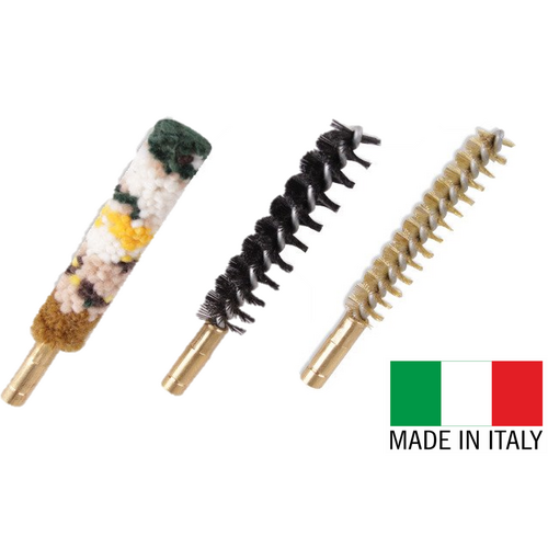 Stil Crin Italian 17 Cal/4.5mm Female Thread Rifle Pistol 3 Piece Bore Brush Set (Brass, Nylon & Wool)
