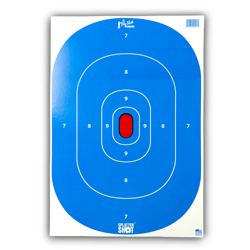 Pro-Shot 12" x 18" SplatterShot® Silhouette Insert - Low Light/Hi-Vis Blue Tag Paper Target - 8 Pack - SILH-INTP-BLUE-8PK