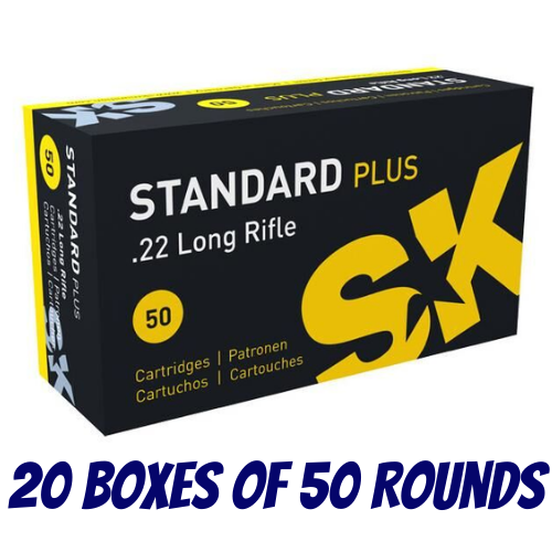 SK 22LR Standard Plus 40gr LRN 1000pk - 20 Boxes of 50 Rounds - SK420101