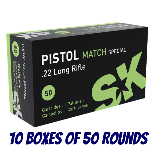 SK 22LR Pistol Match Special 40gr LRN - 500pk - 10 Boxes of 50 Rounds - SK420144