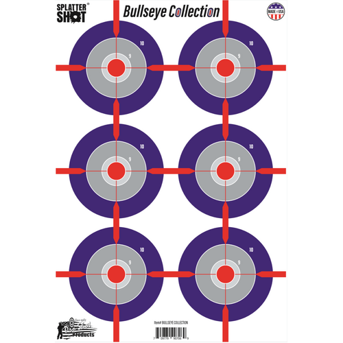 Pro-Shot Splatter Shot 12x18" Multi-Bullseye Target 8-pack - SPLTR-MB-8PK