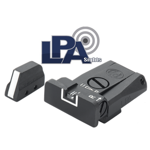 LPA SPR White Outline Adjustable Target Sight Set Beretta 92, 96, 98, M9 - SPR98BE18