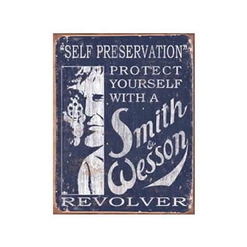 Smith & Wesson Self Preservation Tin Sign - SW360004085